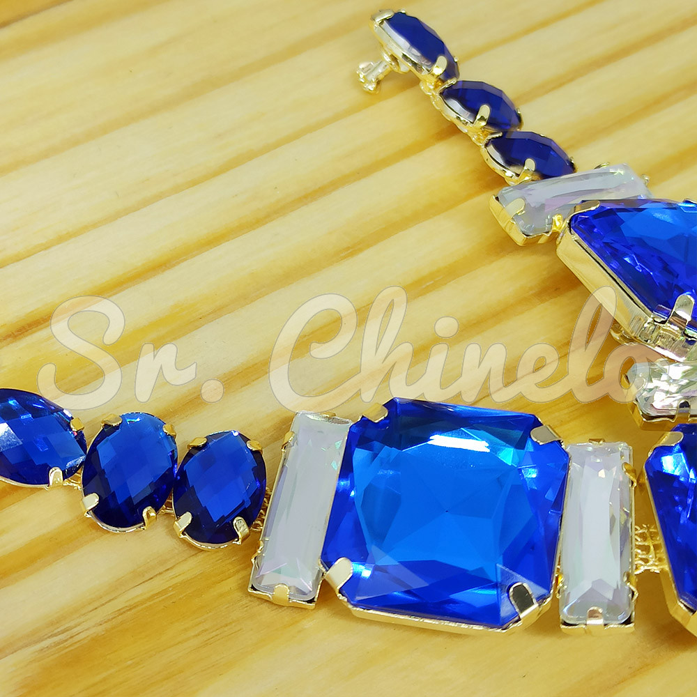 Cabedal Martina, Banhado, Rebite, Azul Bic/Furtacor