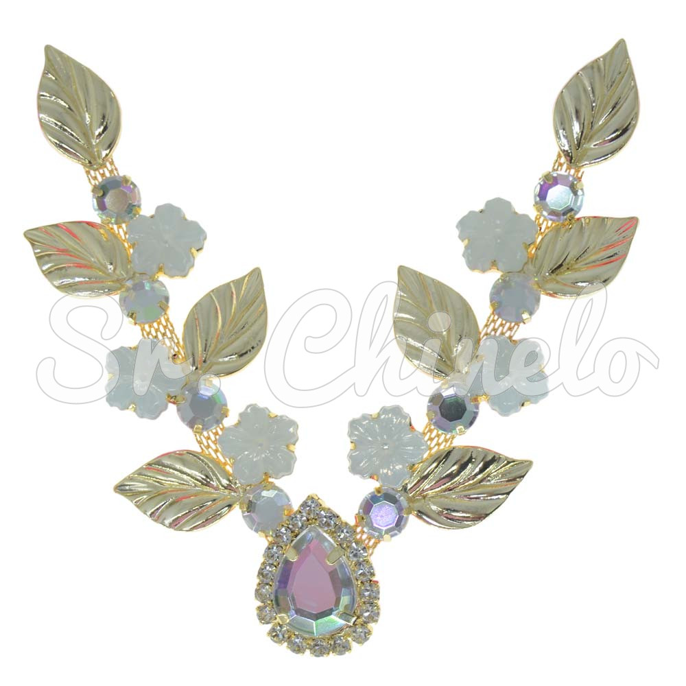 Cabedal Teresa, Banhado, Rebite, Cristal/Opal