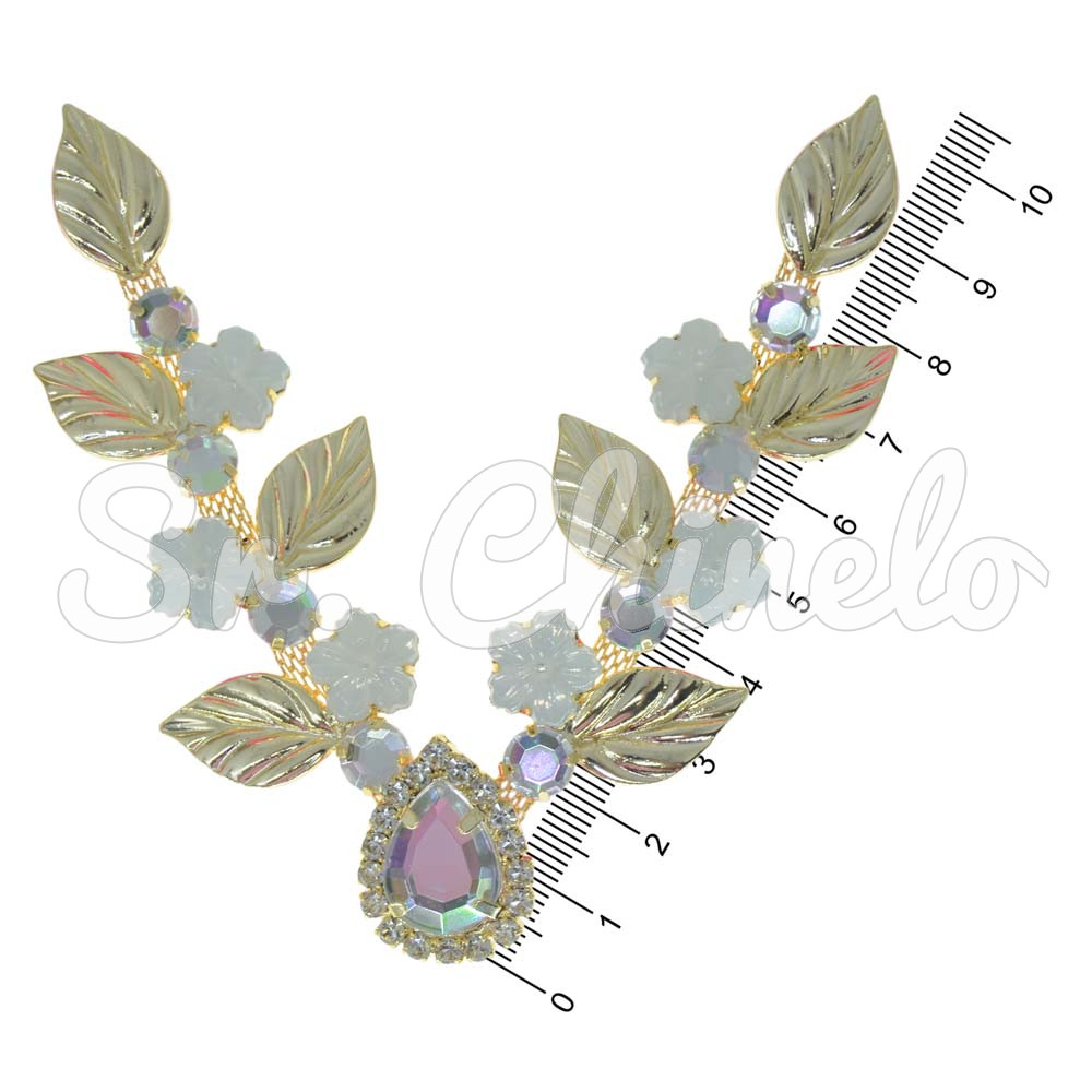 Cabedal Teresa, Banhado, Rebite, Cristal/Opal