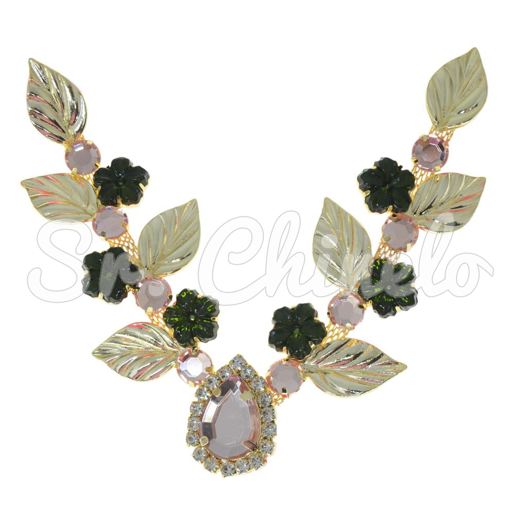 Cabedal Teresa, Banhado, Rebite, Rosa Vintage/Verde