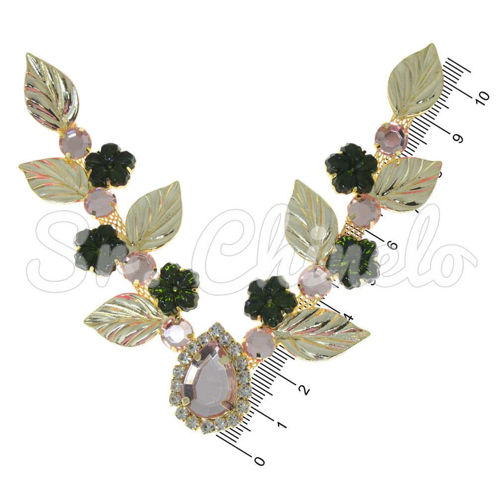 Cabedal Teresa, Banhado, Rebite, Rosa Vintage/Verde