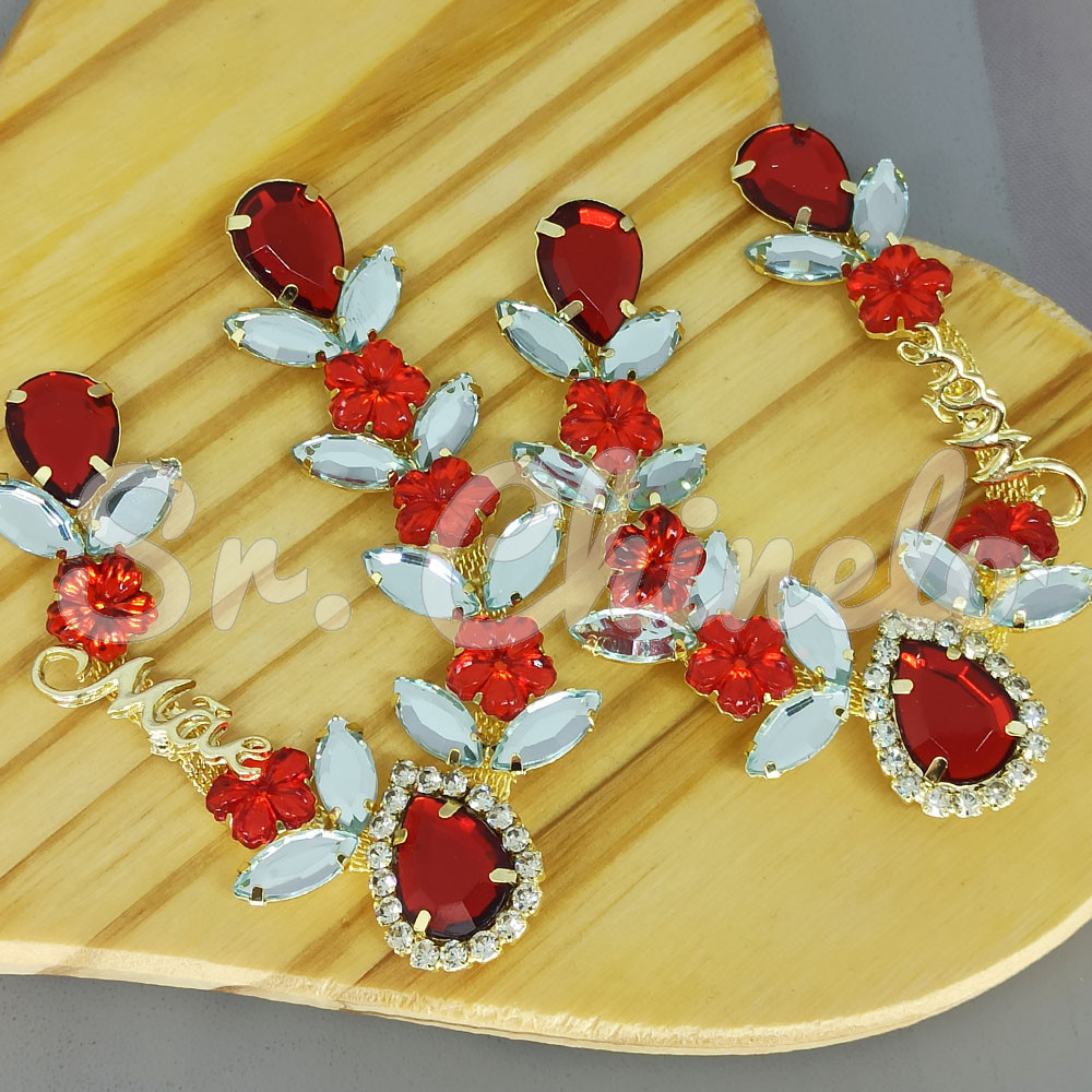 Cabedal V Mãe, Florzinhas, Banhado, Rebite, Vermelho