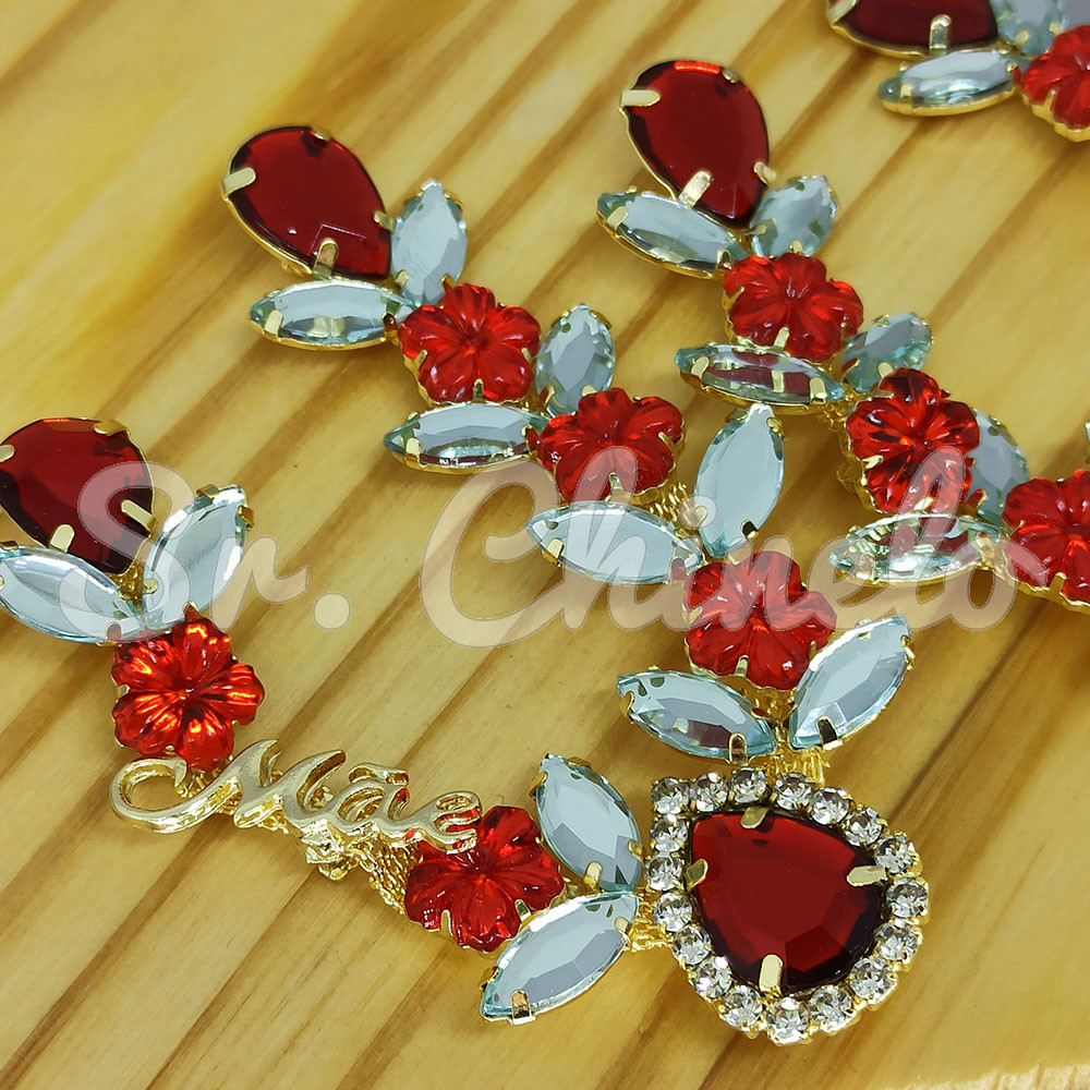 Cabedal V Mãe, Florzinhas, Banhado, Rebite, Vermelho