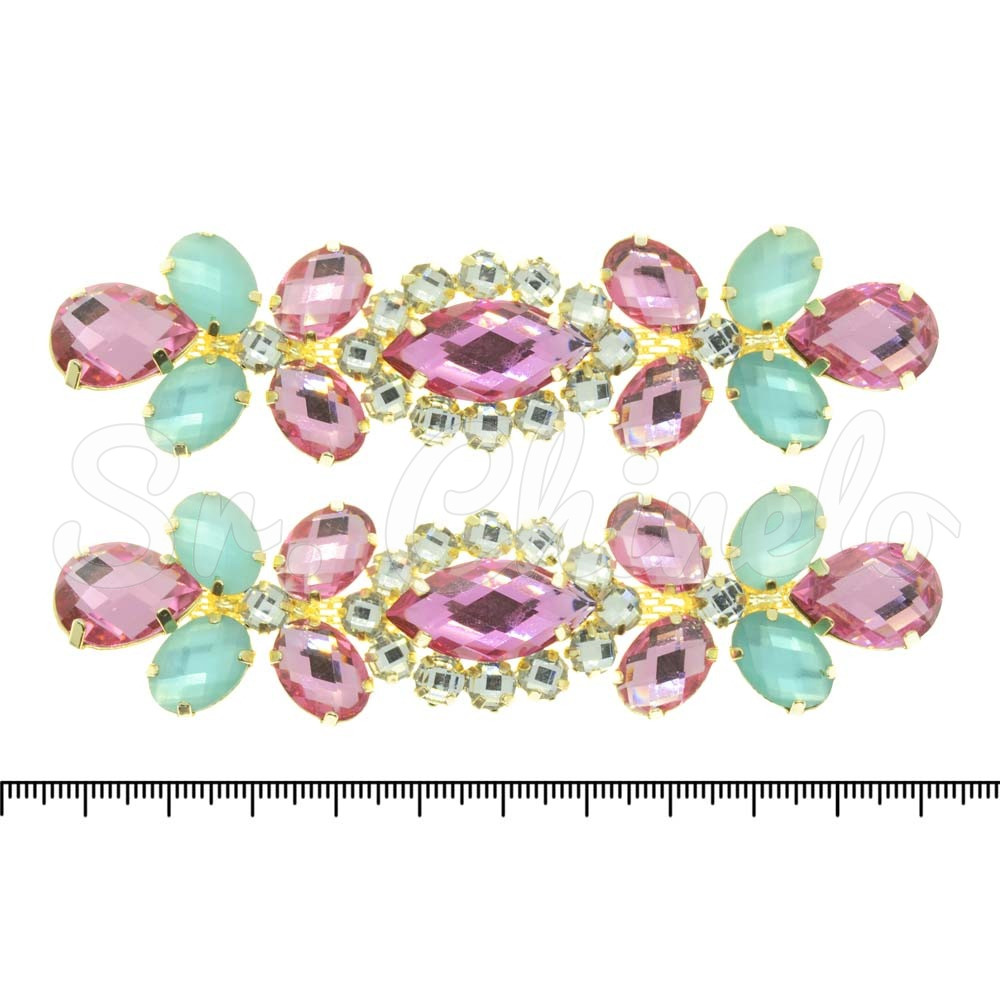 Cabedal Isa, Banhado, Rebite, Rosa/Tiffany Jateado