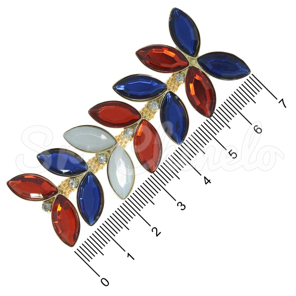 Cabedal Mariah, Banhado, Rebite, Marinho/Vermelho/Branco