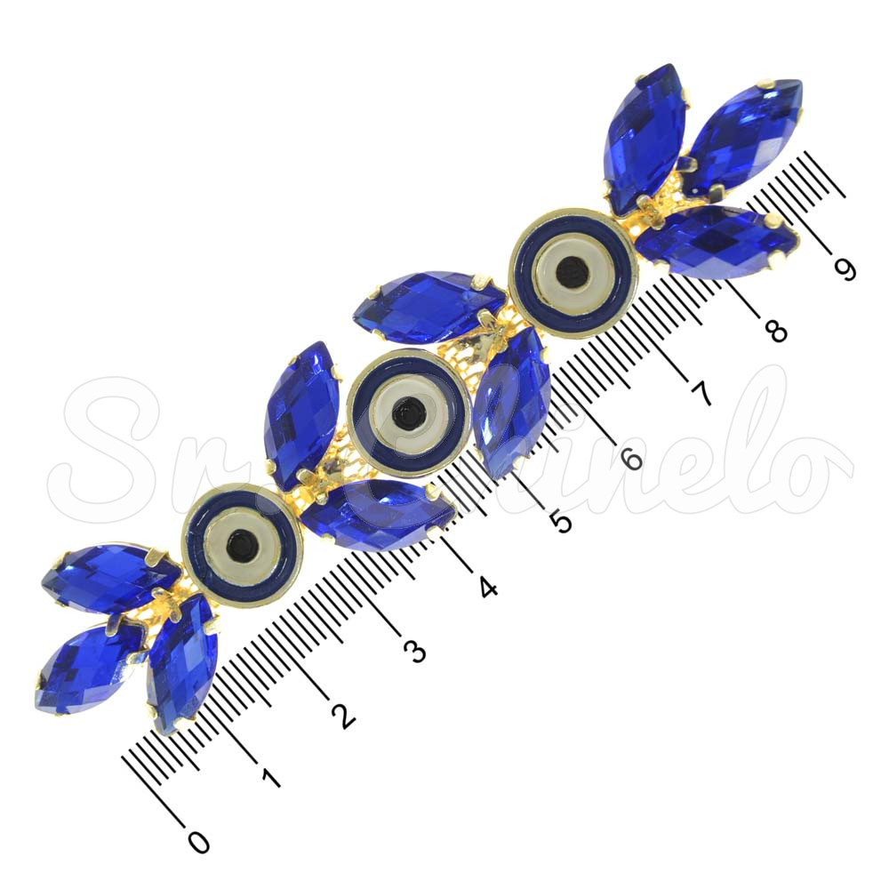 Cabedal Dafne, Banhado, Rebite, Olho Grego, Azul