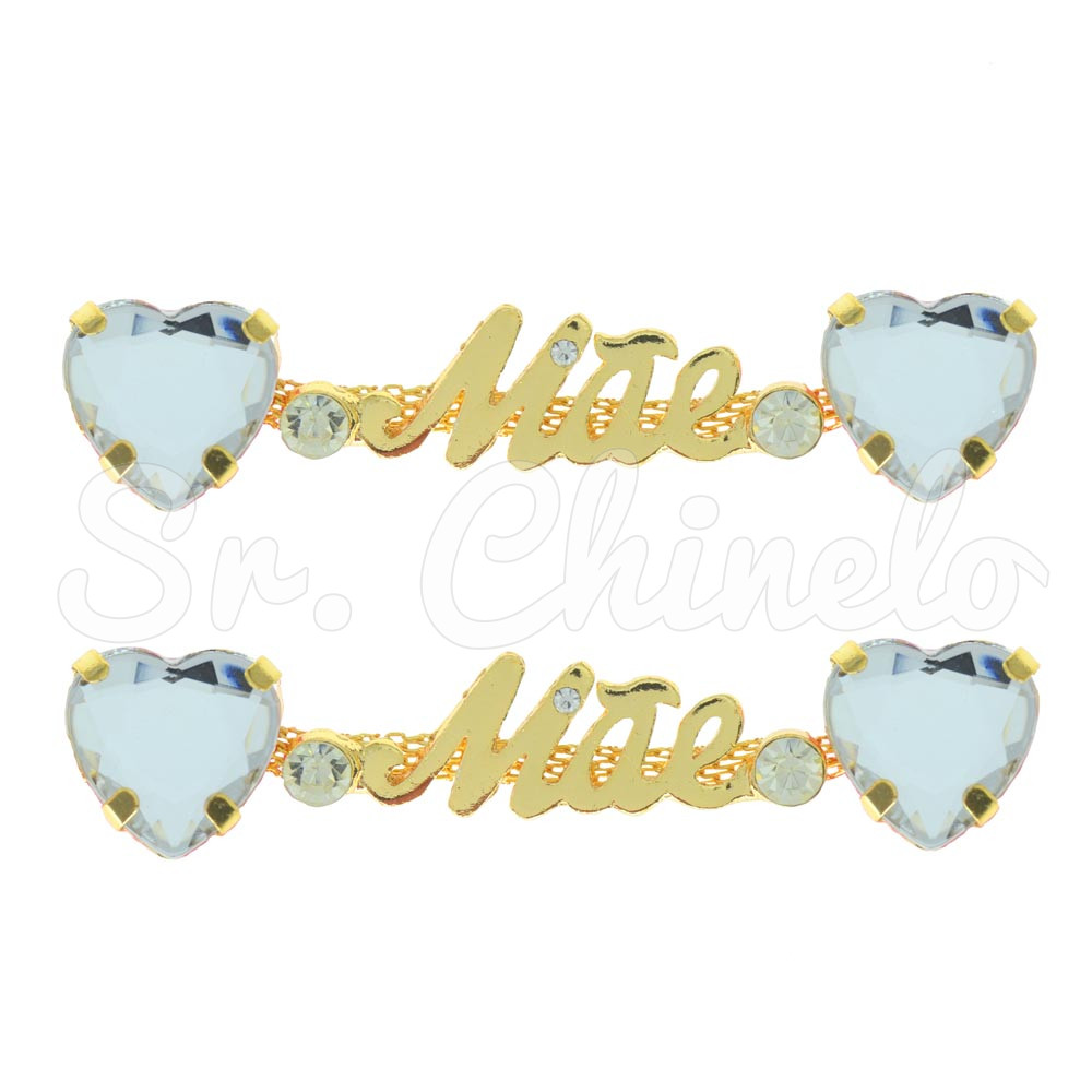 Cabedal Mãe, Coração, Banhado, Rebite, Cristal