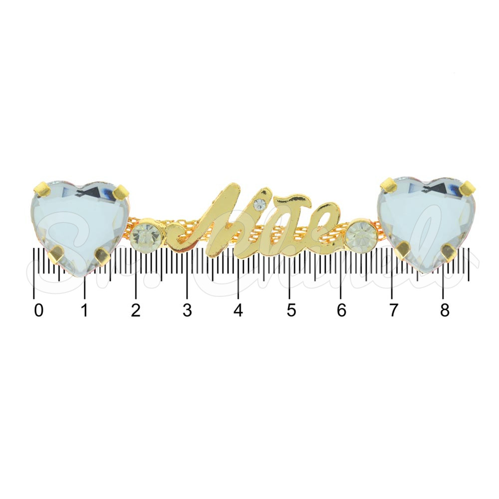 Cabedal Mãe, Coração, Banhado, Rebite, Cristal