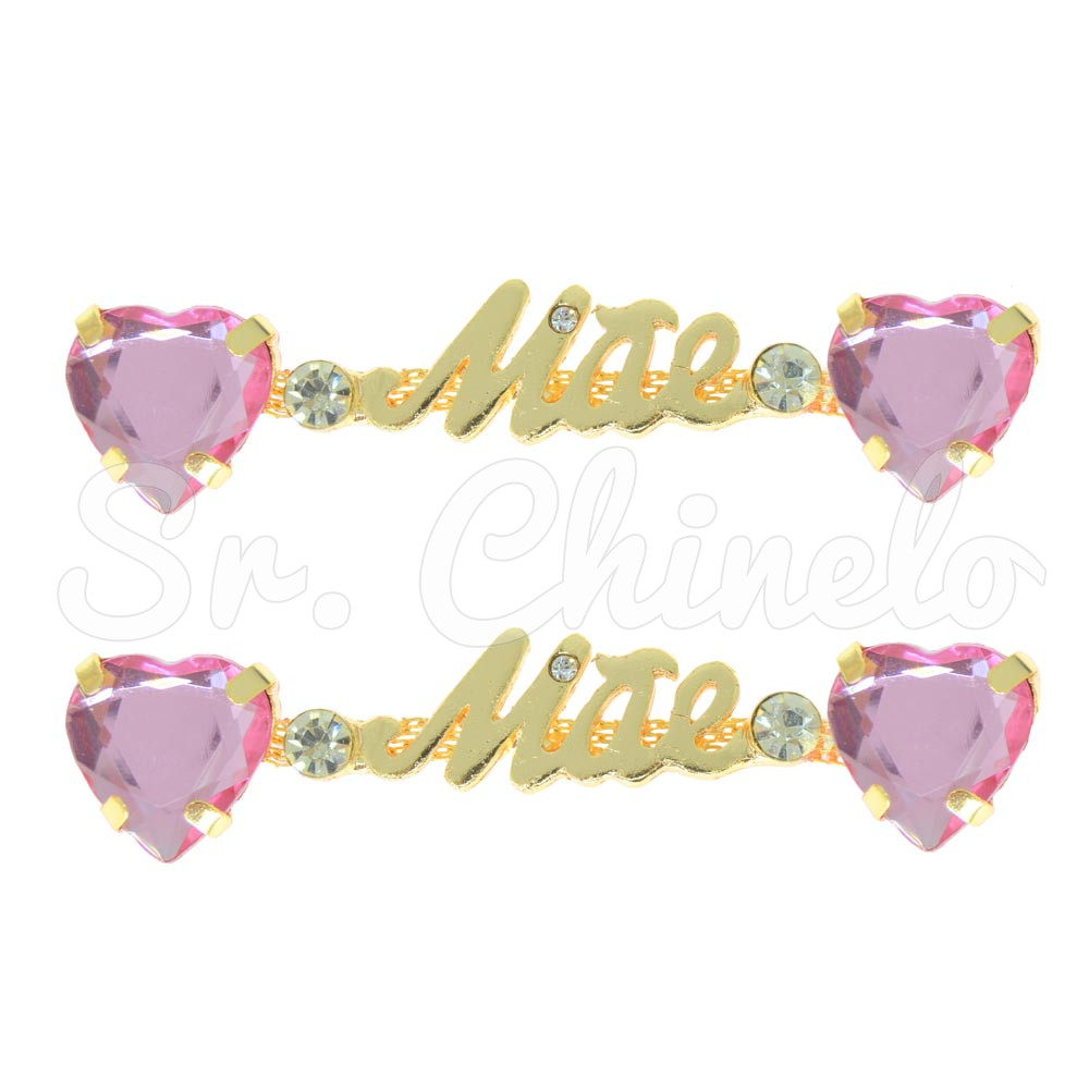 Cabedal Mãe, Coração, Banhado, Rebite, Rosa Claro