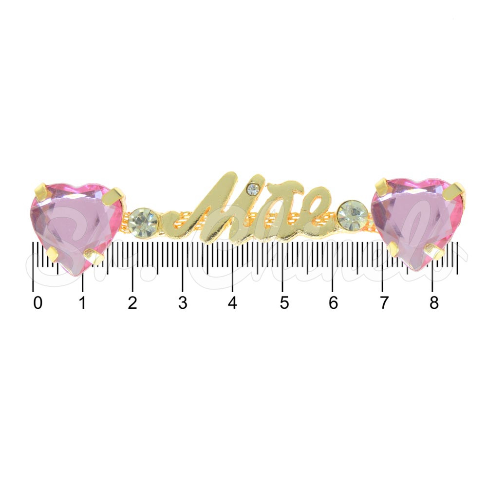 Cabedal Mãe, Coração, Banhado, Rebite, Rosa Claro