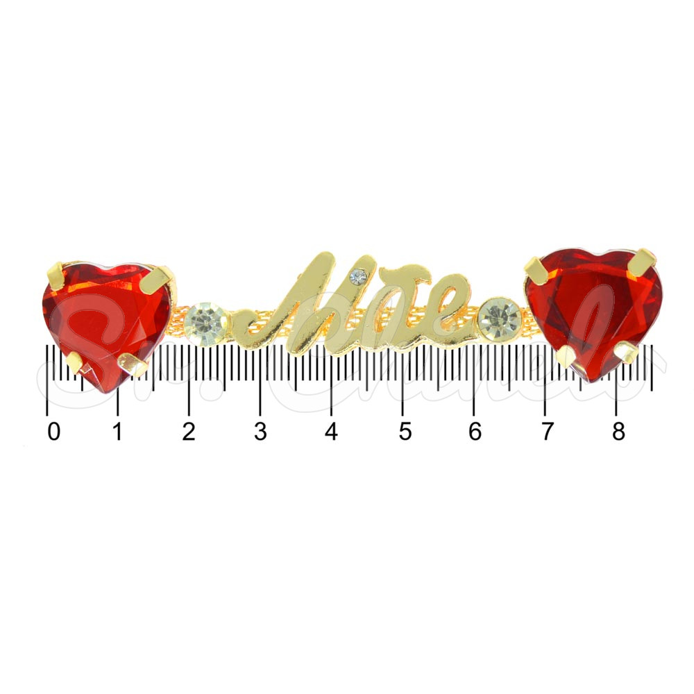 Cabedal Mãe, Coração, Banhado, Rebite, Vermelho