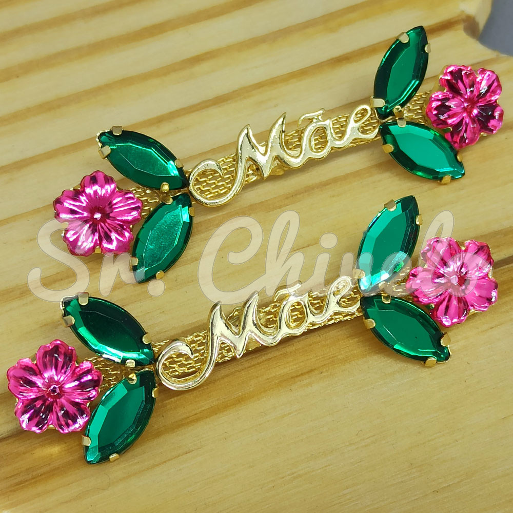 Cabedal Mãe, Florzinha, Banhado, Rebite, Rosa/Verde