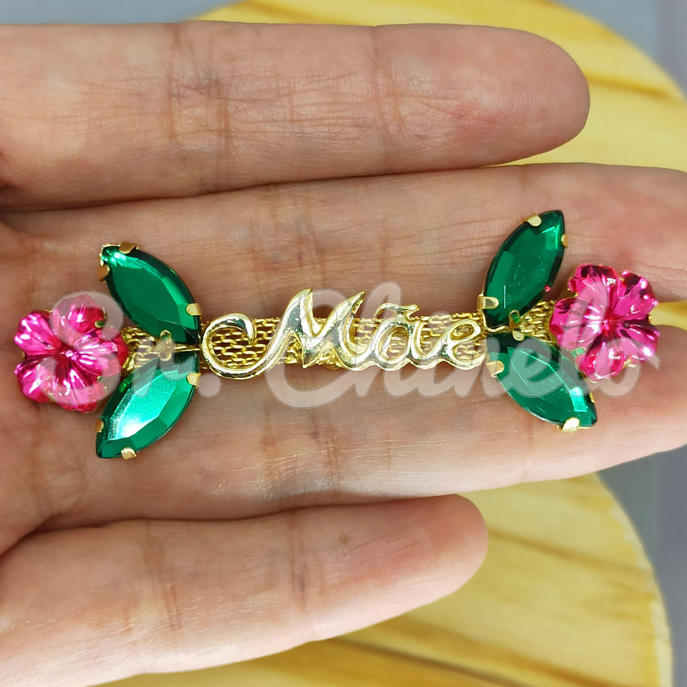 Cabedal Mãe, Florzinha, Banhado, Rebite, Rosa/Verde