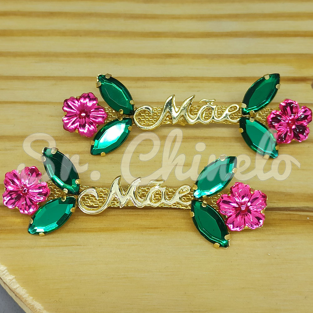 Cabedal Mãe, Florzinha, Banhado, Rebite, Rosa/Verde