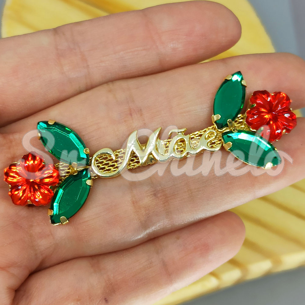 Cabedal Mãe, Florzinha, Banhado, Rebite, Vermelho/Verde