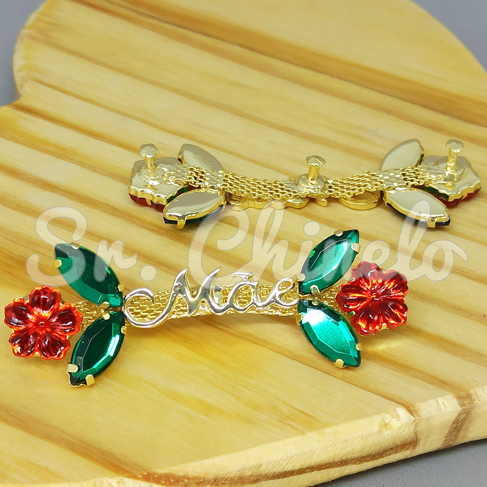 Cabedal Mãe, Florzinha, Banhado, Rebite, Vermelho/Verde