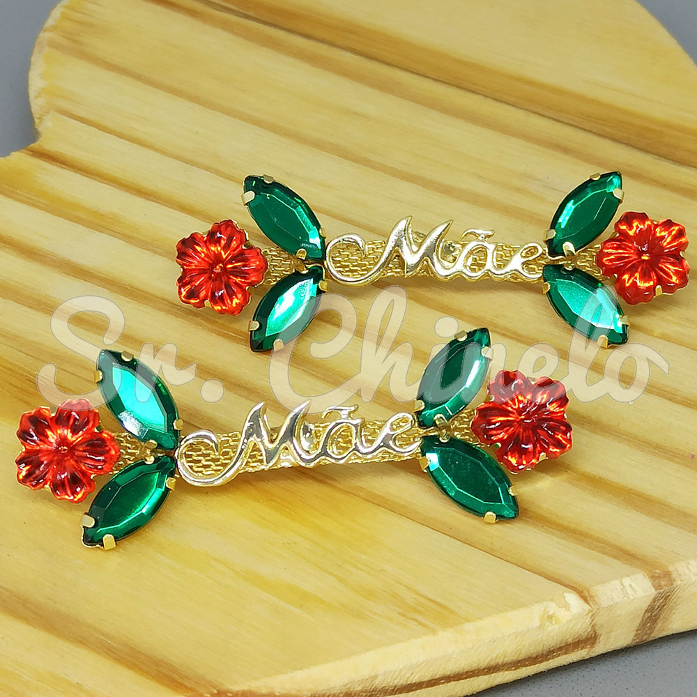 Cabedal Mãe, Florzinha, Banhado, Rebite, Vermelho/Verde