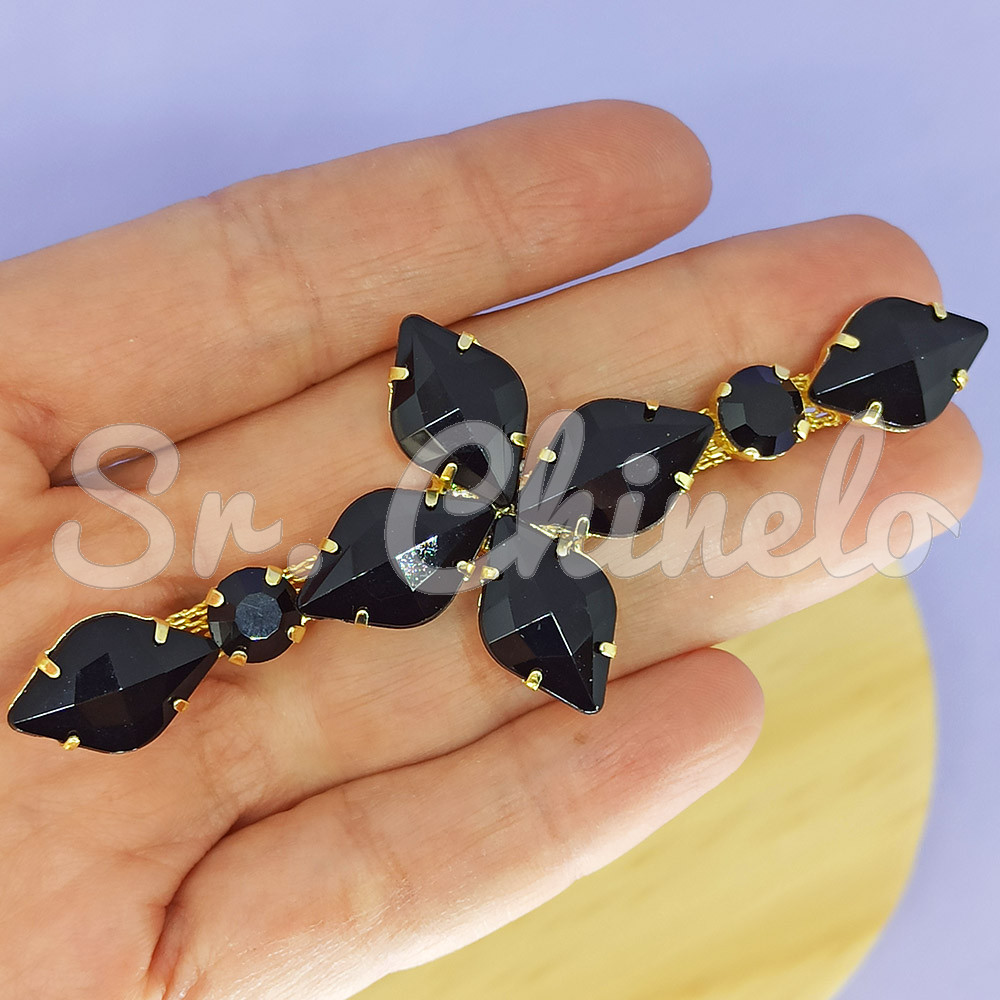 Cabedal Nívea, Banhado, Rebite, Chaton Lemon, Preto