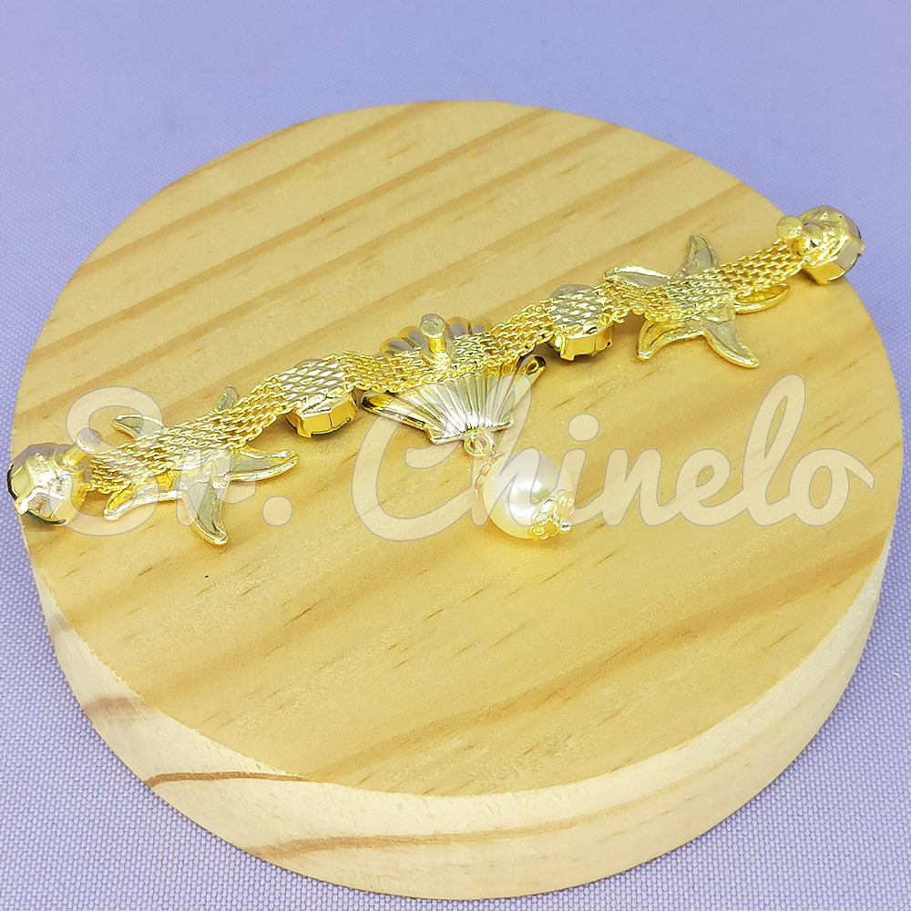 Cabedal Fundo do Mar, Banhado, Rebite, Conchas e Estrela, Vermelho