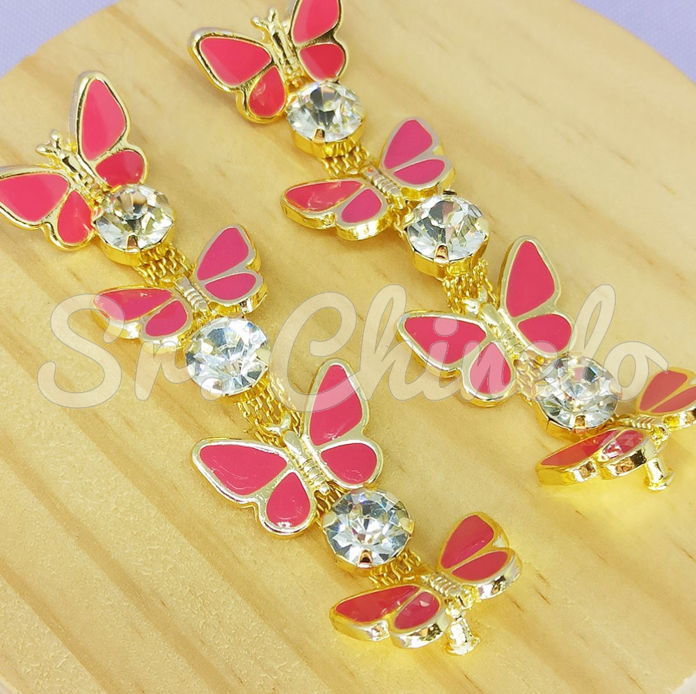 Cabedal Alícia, Banhado, Rebite, Borboletas, Rosa