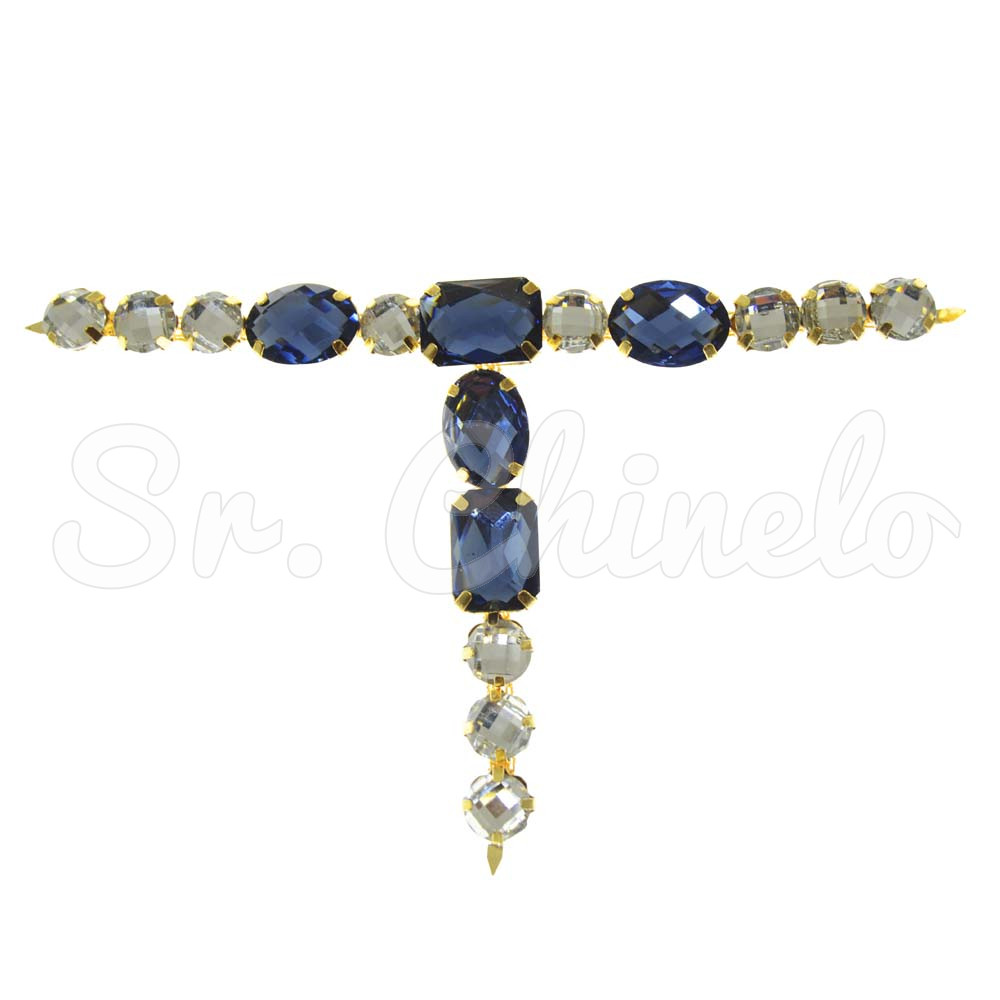 Cabedal Viviane, Banhado, Garra, Marinho/Cristal