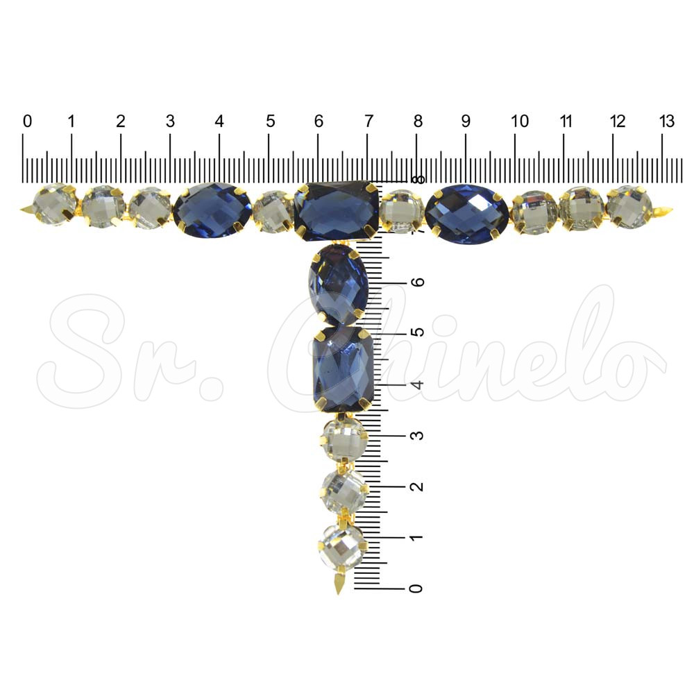 Cabedal Viviane, Banhado, Garra, Marinho/Cristal