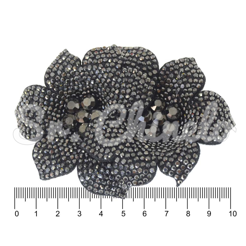 Cabedal Flor Dupla, Tecido, Grafite