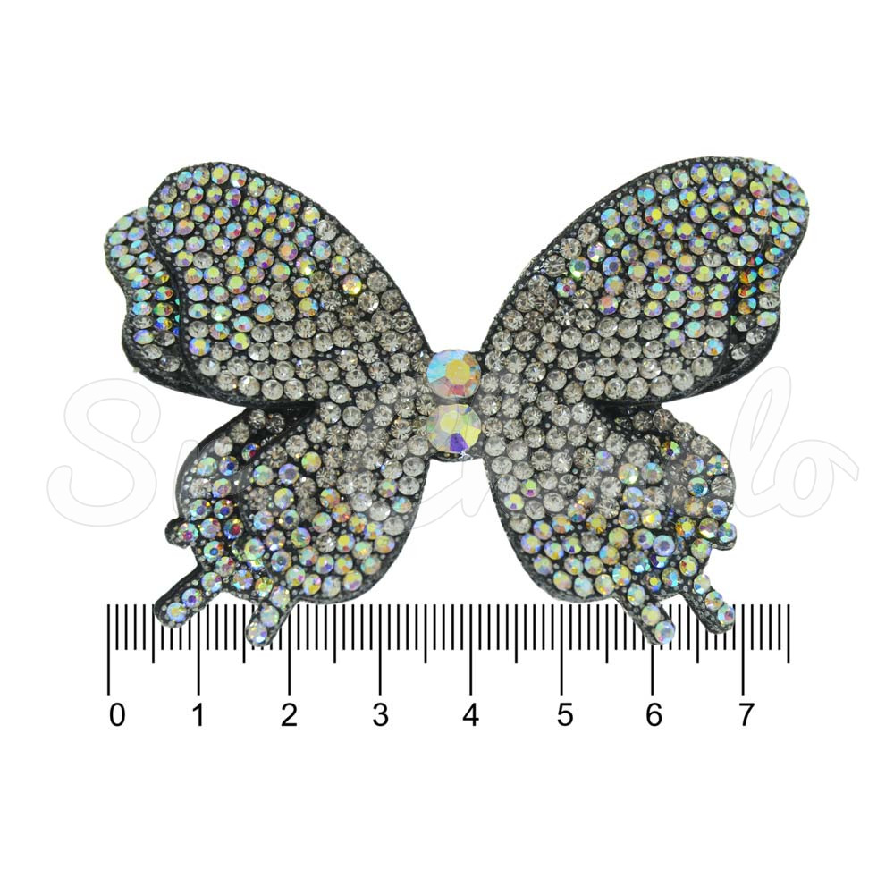 Cabedal Erica, Tecido, Borboleta, Cristal/Furtacor