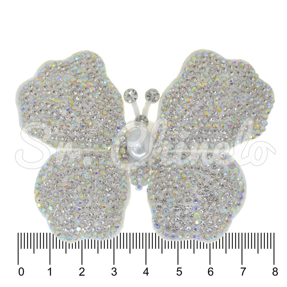 Cabedal Sara, Tecido, Borboleta, Cristal/Furtacor