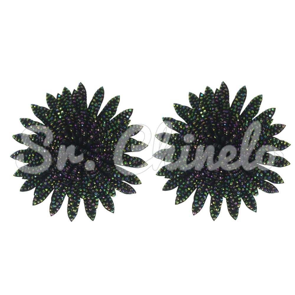 Cabedal Flor de Lótus, Tecido, Preto/Colorido