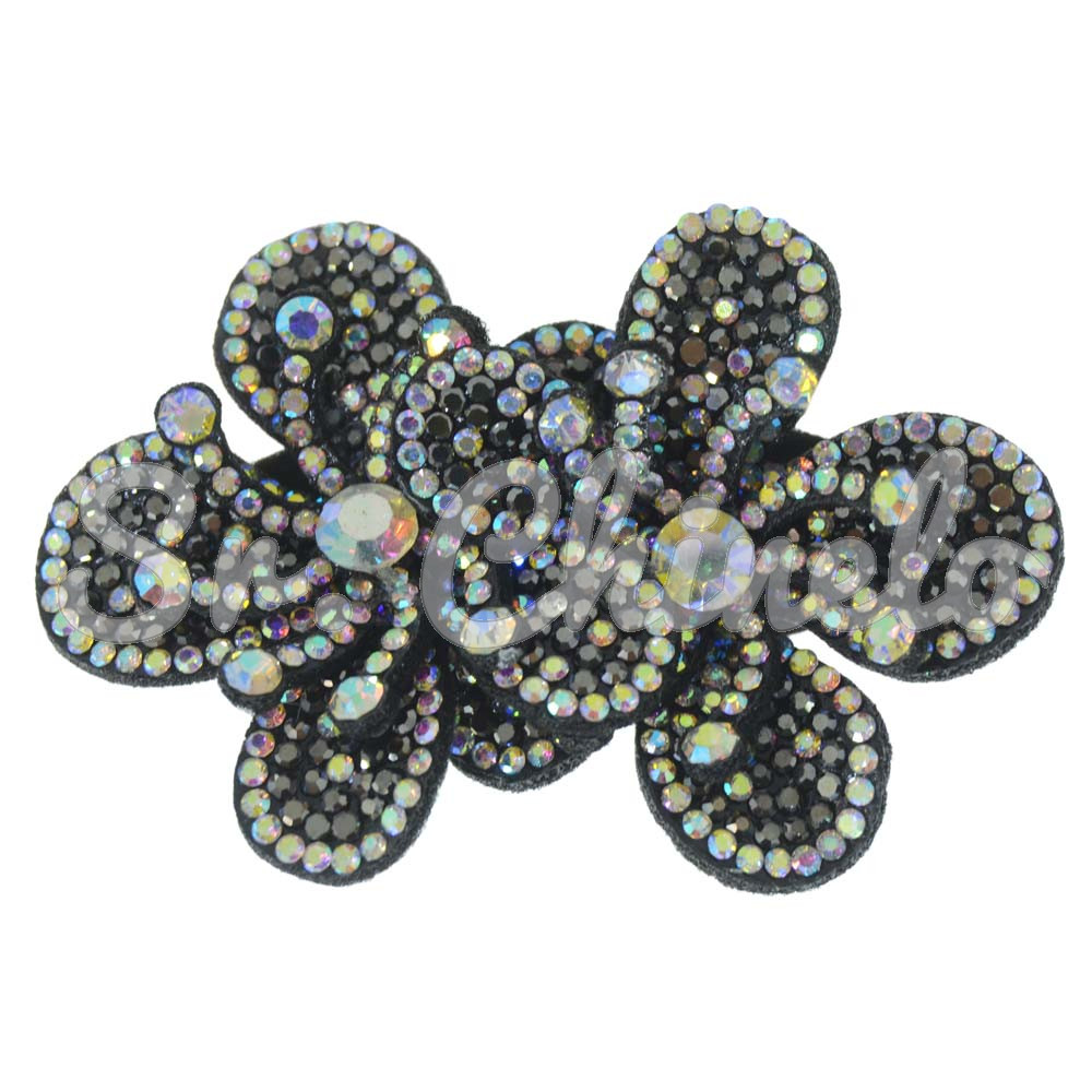 Cabedal Isabel, Flor Dupla, Tecido, Grafite/Furtacor