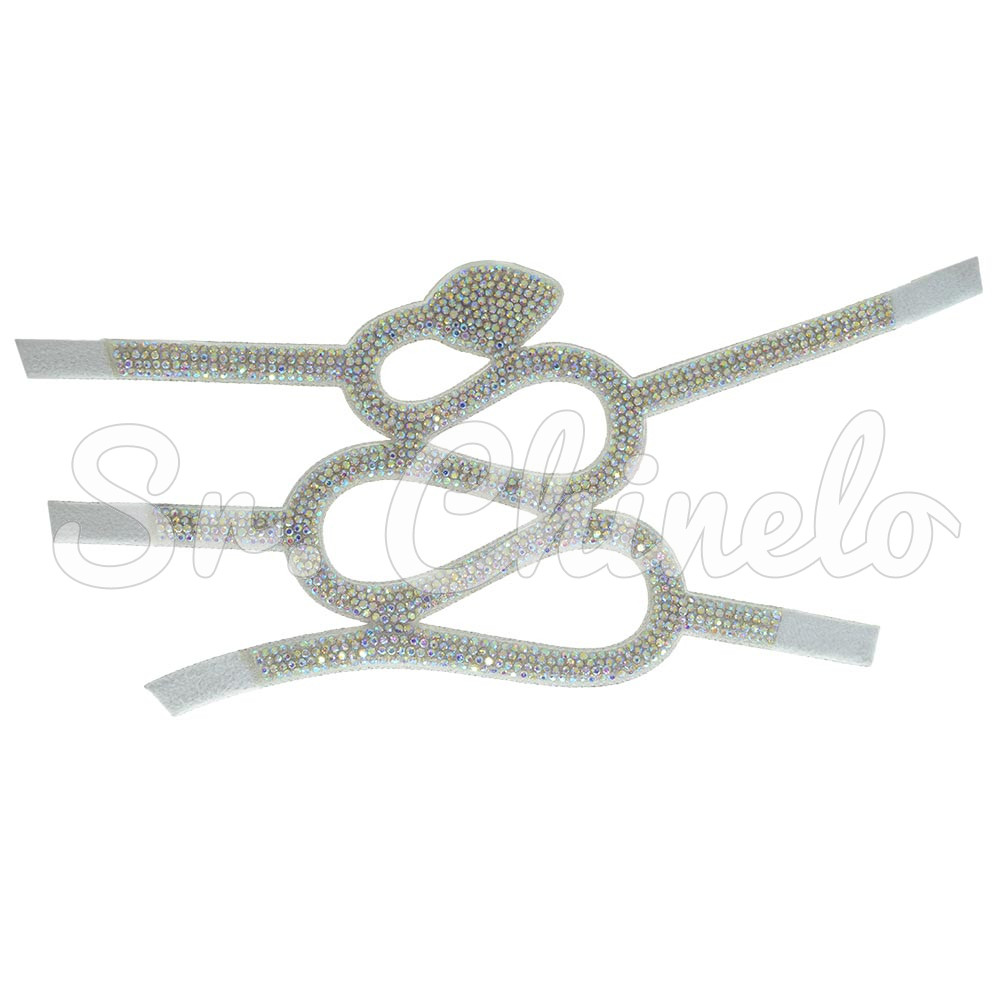 Cabedal Silvana, Tecido com Strass, Pronto para Aplicação em Solas, Branco/Furtacor