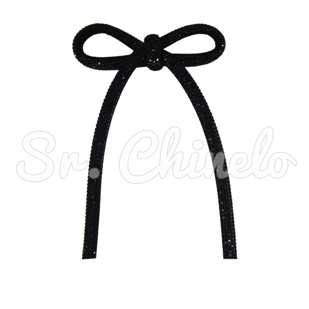 Cabedal Laço Meia Cana 08mm, Tecido, Preto