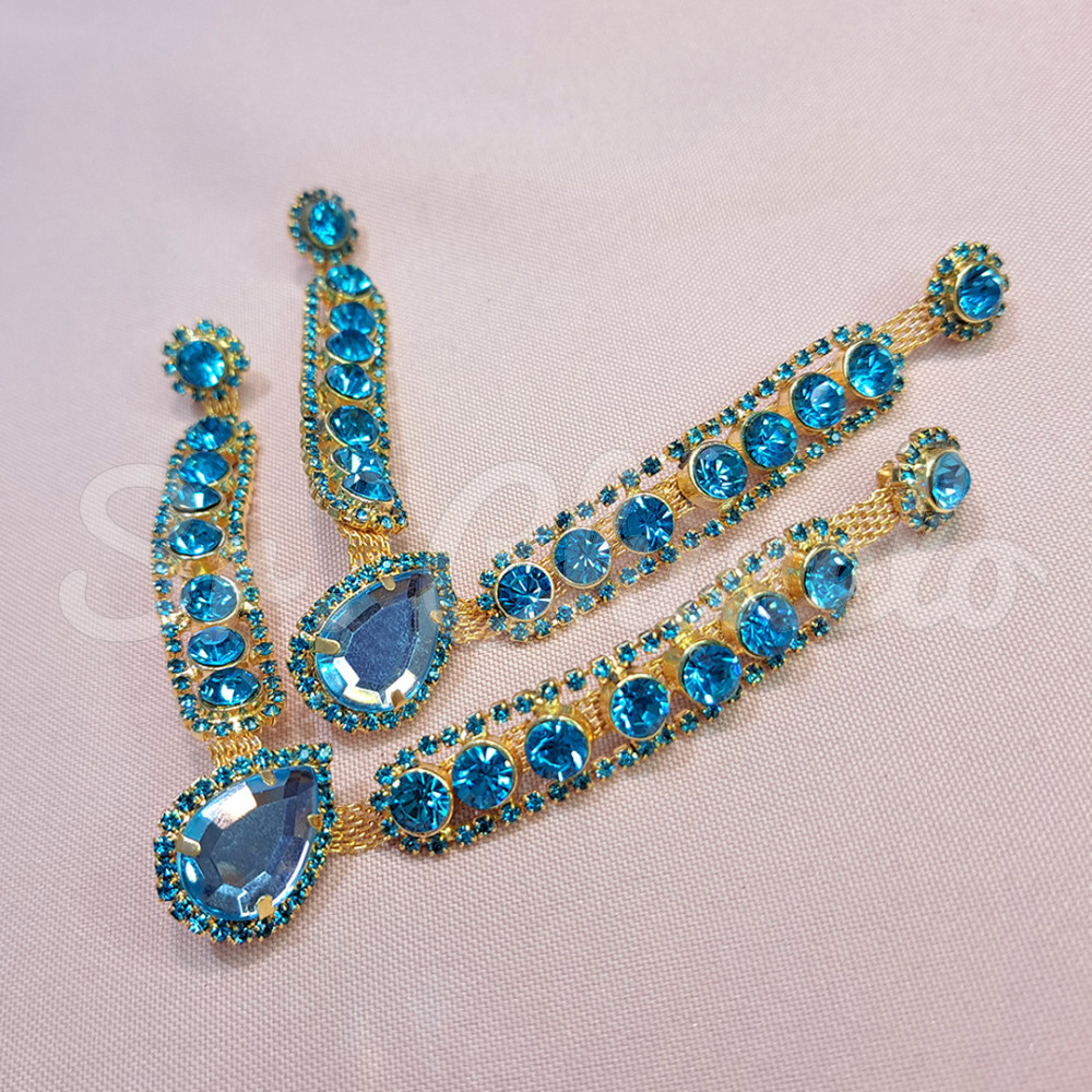 Cabedal Natália, Banhado, Rebite, Azul Tiffany