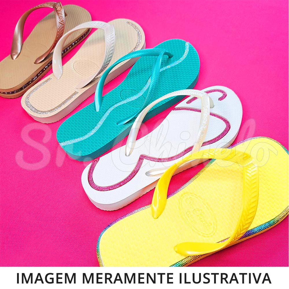 Sandálias Havaianas Slim, 35/36, Frisado para Meia Cana 06mm