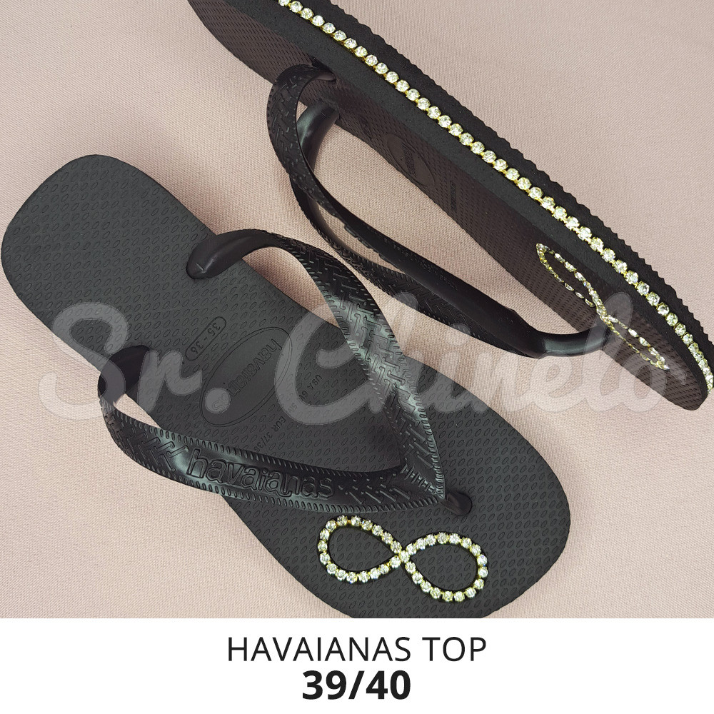 Sandálias Havaianas Top, 39/40, Frisado para Fio de Strass