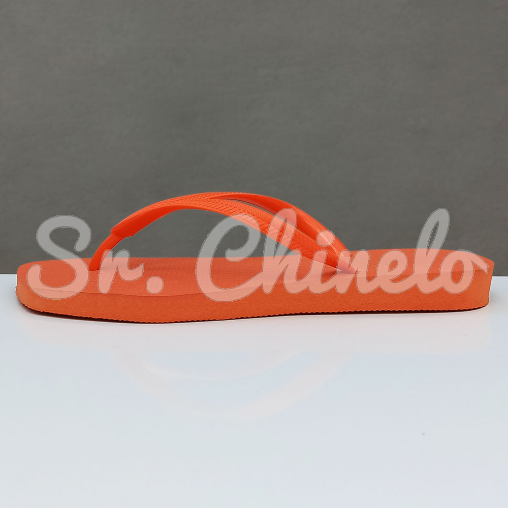 Chinelo Slim Square, Sr.Chinelo, 100% Borracha, Laranja Vibrante