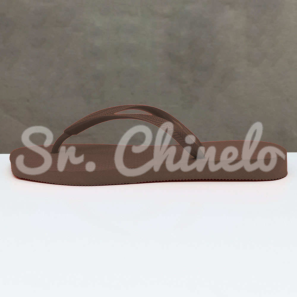 Chinelo Slim Square, Sr.Chinelo, 100% Borracha, Marrom Cacau