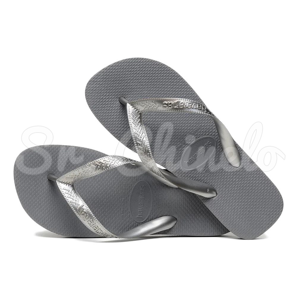 Sandálias Havaianas Top, Cinza Aço