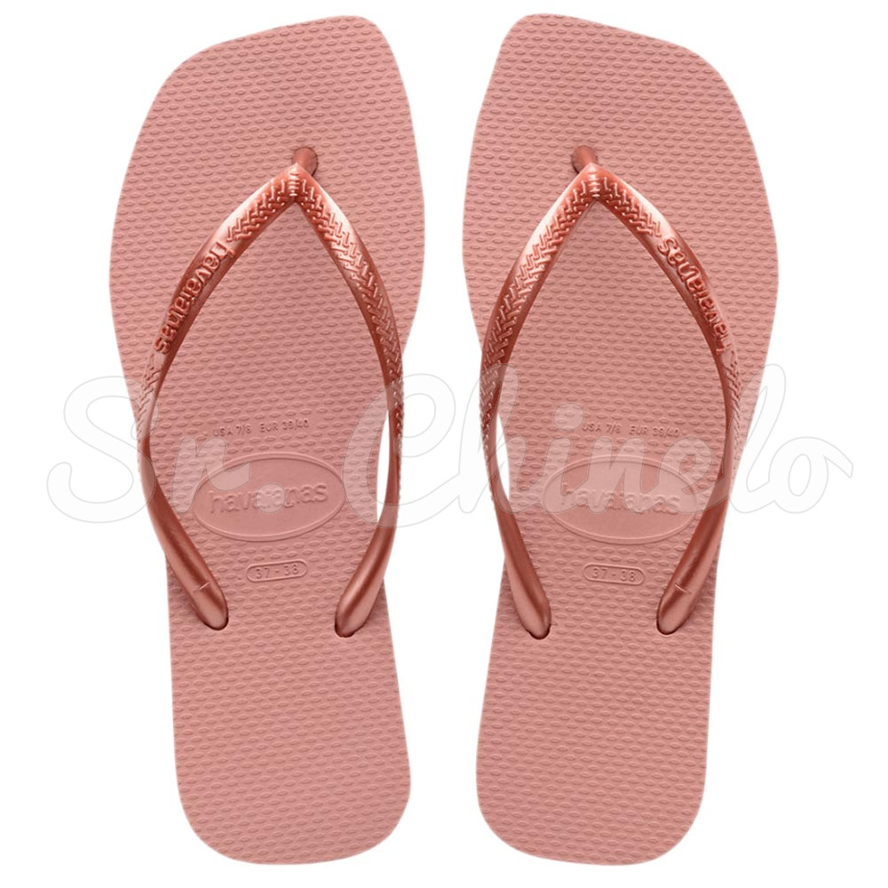 Sandálias Havaianas Slim Square, Rosa Crocus