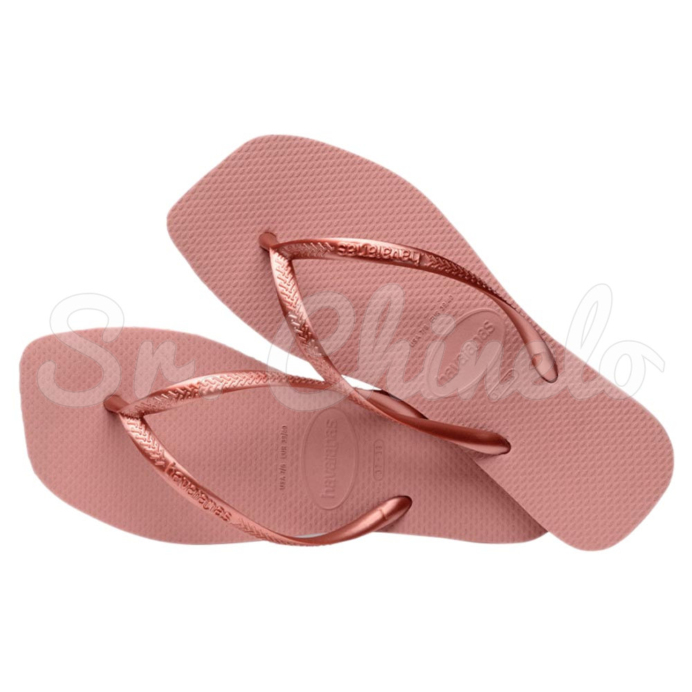 Sandálias Havaianas Slim Square, Rosa Crocus