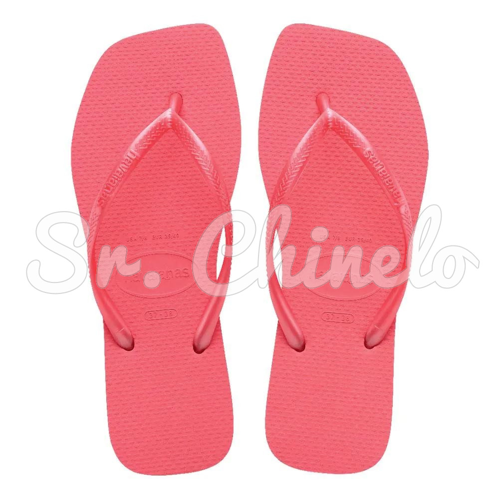 Sandálias Havaianas Slim Square, Coral Tropical