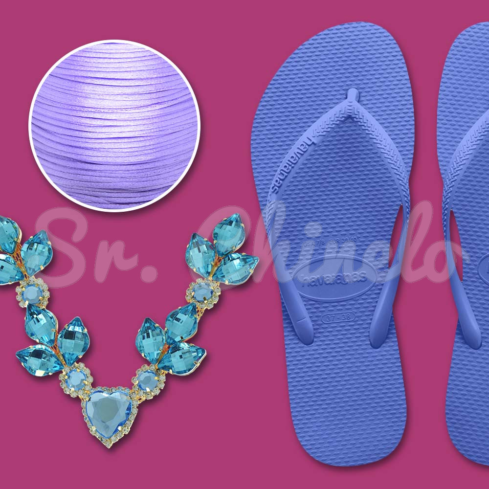 Cabedal Elis Azul Tiffany e Havaianas Azul Provence
