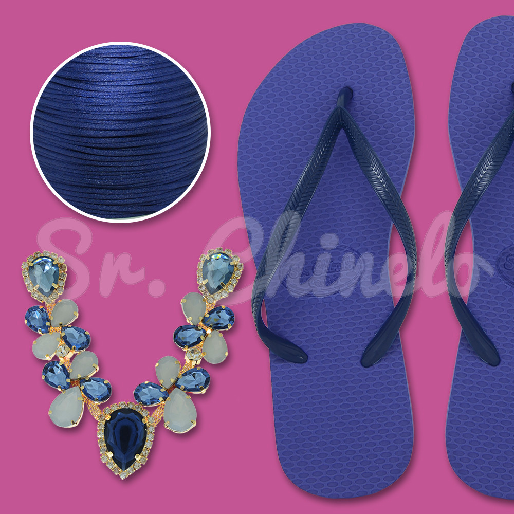 Cabedal Melissa Banhado e Chinelo Azul Ametista