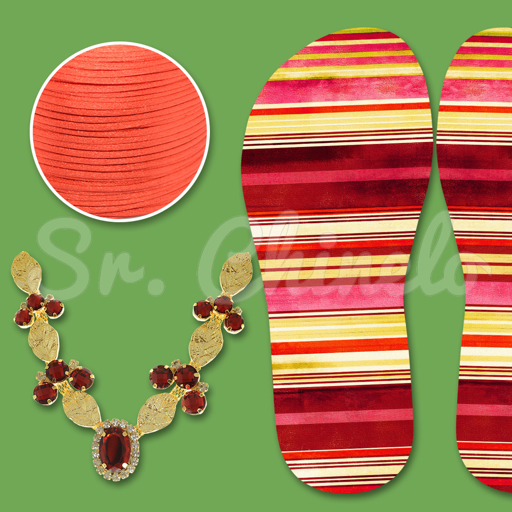 Lonita Geométrico e Cabedal Pietra Vermelho