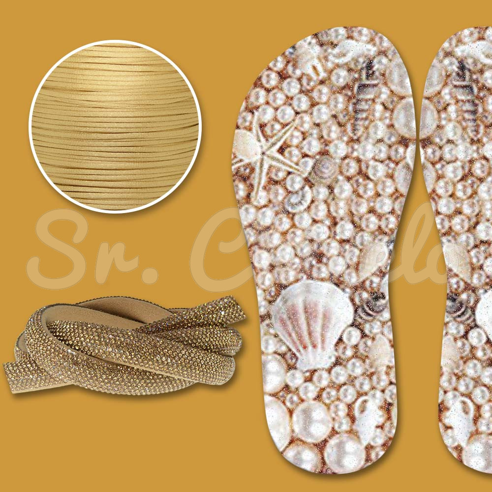 Lonita Conchas e Tubo de Strass Rose Gold