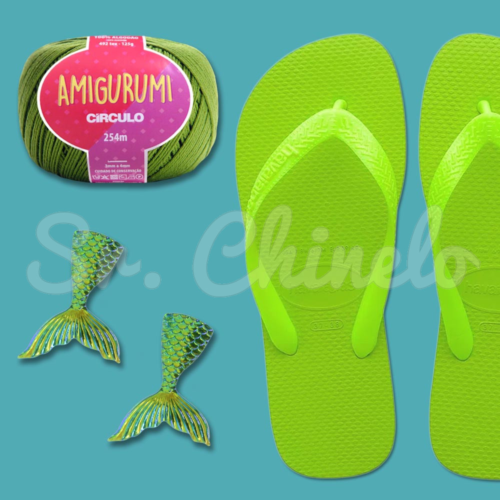 Fio Amigurumi Greenery e Aplique Sereia
