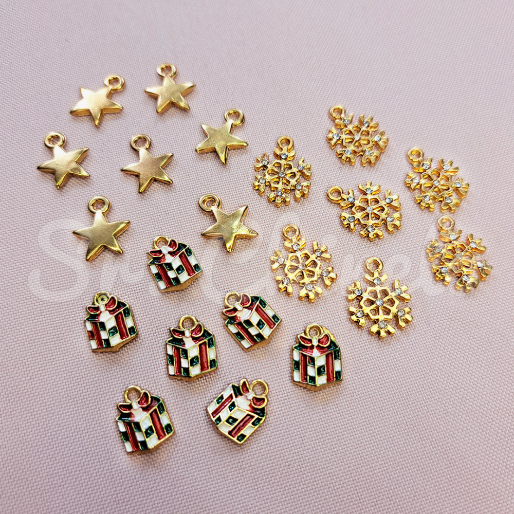 Pingente, Floco de Neve, Ouro, Cristal