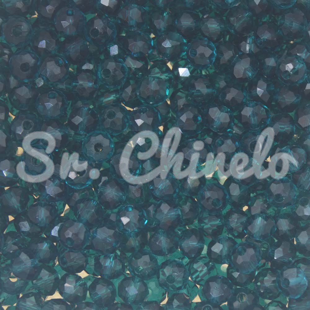 Cristal de Vidro, Rondel, 10mm, Verde Kentucky Transparente