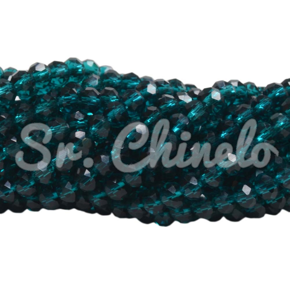 Cristal de Vidro, Rondel, 10mm, Verde Kentucky Transparente